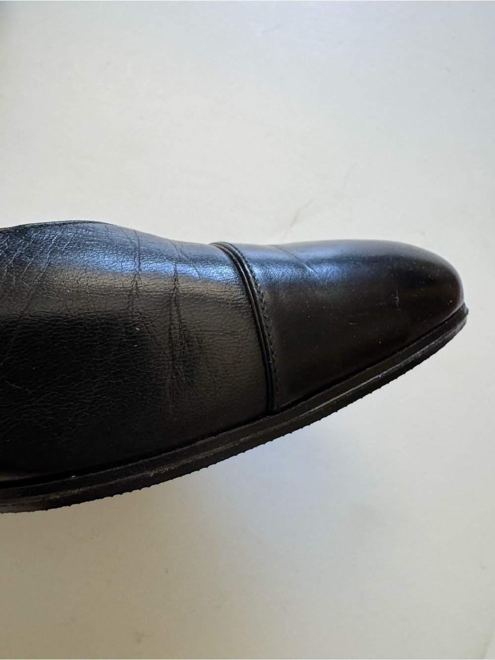 Vintage CHANEL Classic Black Leather Cap Toe Ballet Flats size 8.5 - Picture 15 of 15